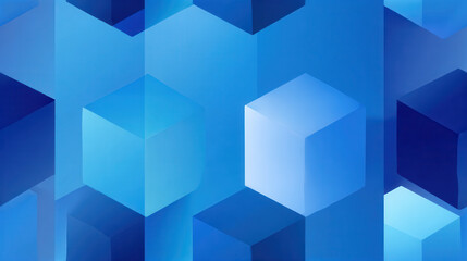 Abstract Blue Cube Composition: A dynamic visual featuring an array of interconnected, subtly shaded blue cubes. The composition creates a sense of depth and complexity.