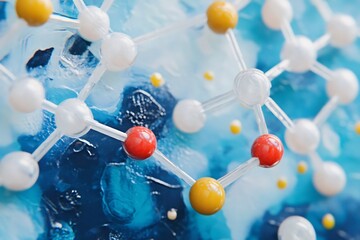 Medical pharmaceutical chemistry pills and molecular models scientific research in healthcare biotechnology concept art