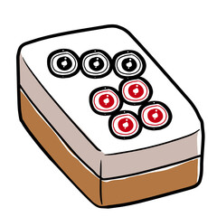 Simple and realistic mahjong tile illustration