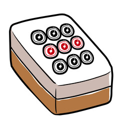 Simple and realistic mahjong tile illustration