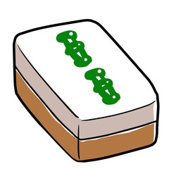 Simple and realistic mahjong tile illustration