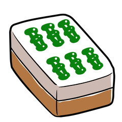 Simple and realistic mahjong tile illustration