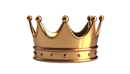 Gold crown with ornate design, rendered against a black background