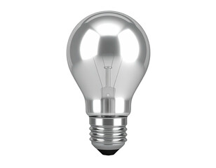 Metallic lightbulb with filament, on a black background