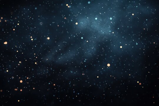 Vast dark night sky filled with numerous glowing stars and distant cosmic dust creating a serene and expansive outer space scene