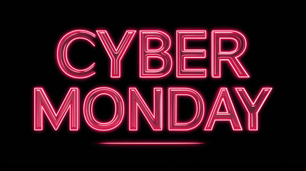 Cyber monday deals sale discounts shopping online offers promotion advertising neon sign