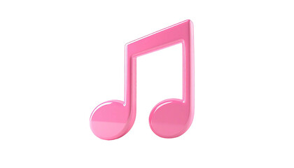 3D rendered pink musical note against a solid black background
