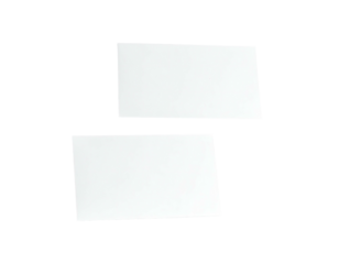Two tilted white rectangles against a solid black background