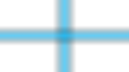 Abstract blue glowing cross shape with gradient effect on a isolated on transparent background
