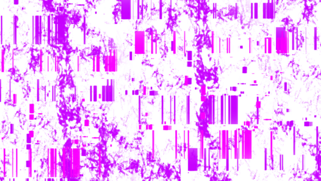Colorful purple glitch PNG background. Abstract digital noise, pixel distortion, cyberpunk style, vibrant neon bars and VHS error effect, perfect for tech design, futuristic posters, music covers, art