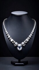 Elegant diamond necklace on mannequin