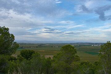Fototapeta premium Fertile fields in the province of Lleida, Spain, reflecting the natural beauty and productivity of the growing land