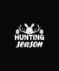 Funny hunting season design with bunny ears and antlers
