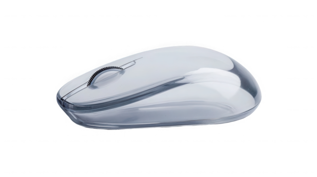 Wireless computer mouse isolated on transparent background for desktop or laptop