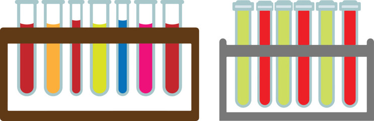 Test Tube Rack Colorful Vector Illustration Collection
