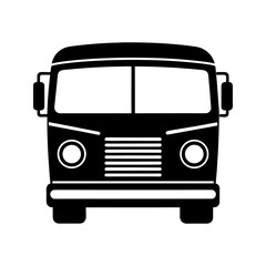 School Bus Front View Icon Vector Illustration
