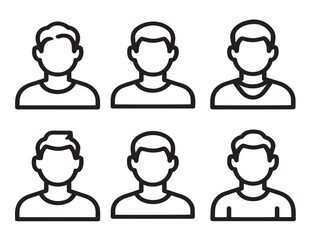 User Profile Minimalist Icons With Elegant Line Art Design  