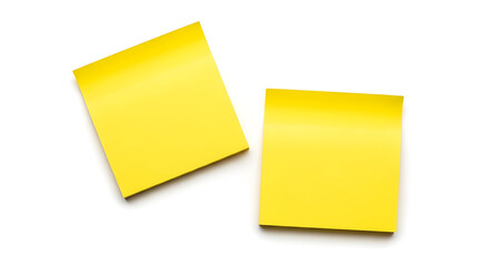 Yellow Sticky Notes Pads — Two Square Notepads on White Background


