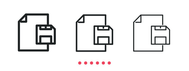 Save file icon. Thin line icon vector