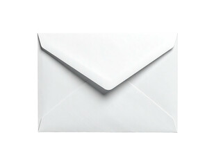 Close-up shot of a blank, white, envelope, shadowed and lit, isolated on black