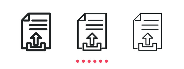 Upload file icon. Thin line icon vector