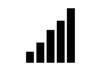 Fototapeta premium Signal strength indicator shows the level of connection, communication, or reception quality clearly
