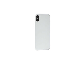 A white, rectangular handheld device with a camera lens on the back