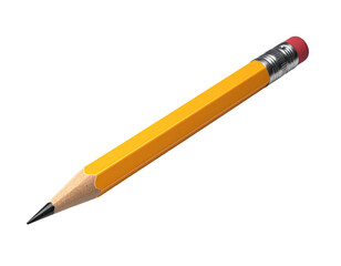 A classic yellow pencil, sharpened, with eraser, isolated on a black background