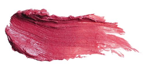 Deep rose lipstick smear