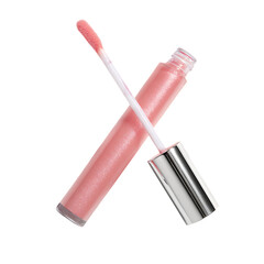 A close up of a pink lip gloss tube with applicator png