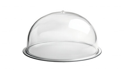 Empty cake dome isolated on transparent background, ready for delicious dessert