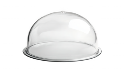 Empty cake dome isolated on transparent background, ready for delicious dessert