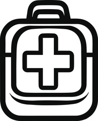 Smooth outline of a first-aid box with cross sign 3