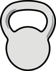 Elegant outline of a kettlebell with clean curves