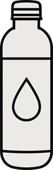 Naklejka premium Minimalist line art of a water bottle with drop symbol 2