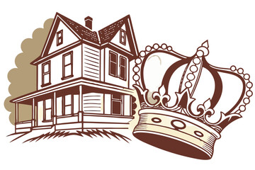 House and crown illustration