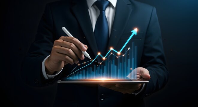 Business Growth and Investment Analysis on Tablet