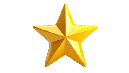 Gleaming golden five-pointed star, vibrant, isolated against black background