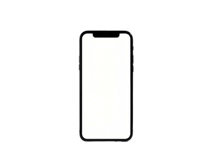 A modern black rectangular handheld device with a blank white display