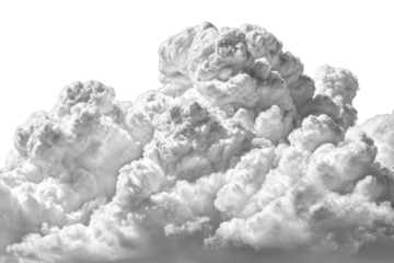 Fluffy White Clouds Isolated on Transparent Background Dynamic Cloudscape Detailed White Clouds Layered Effect Atmospheric Weather Phenomenon Meteorological Element Nature Sky Cloud Formation