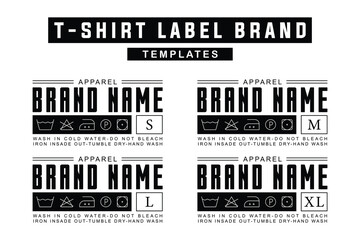 Customizable Clothing Label Template Set with Size Options