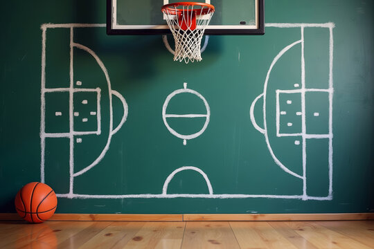 Strategizing for Success: Basketball Playbook Unveiled on Chalkboard
