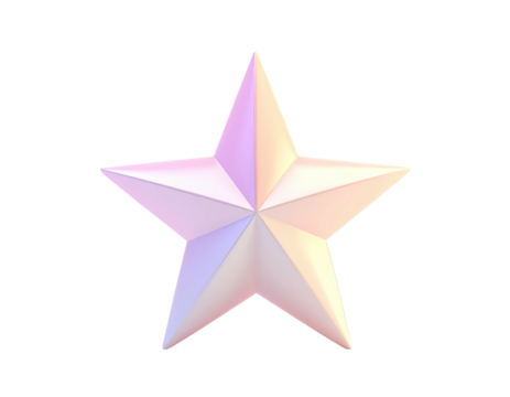 3D rendered five-pointed star with subtle color gradient on black background