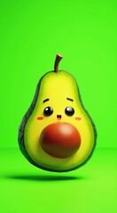 Cartoon avocado with a red nose