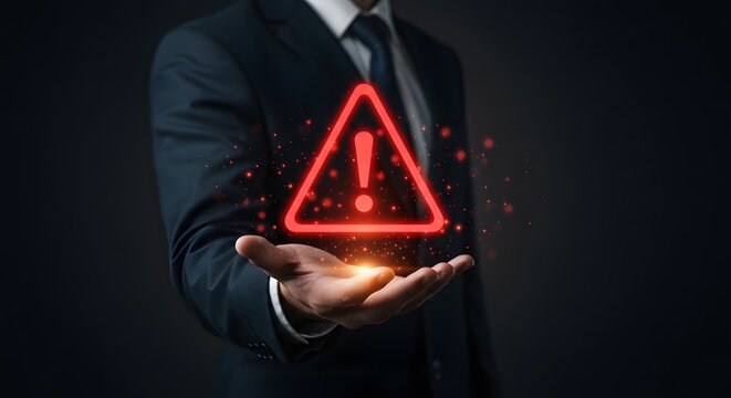 Business Risk Management: Warning Sign Concept