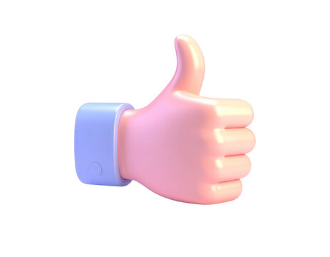 3D rendered cartoon hand giving a thumbs up against a stark black backdrop