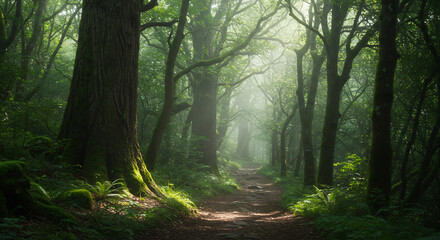Mystical Forest Pathway - Serene Nature Landscape