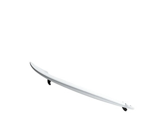 A white, curved bar with two small feet, isolated on a black background