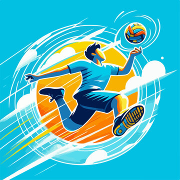flat illustration of sepak takraw