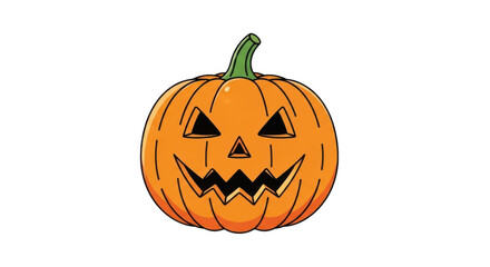 Spooky halloween jack o lantern isolated on transparent background